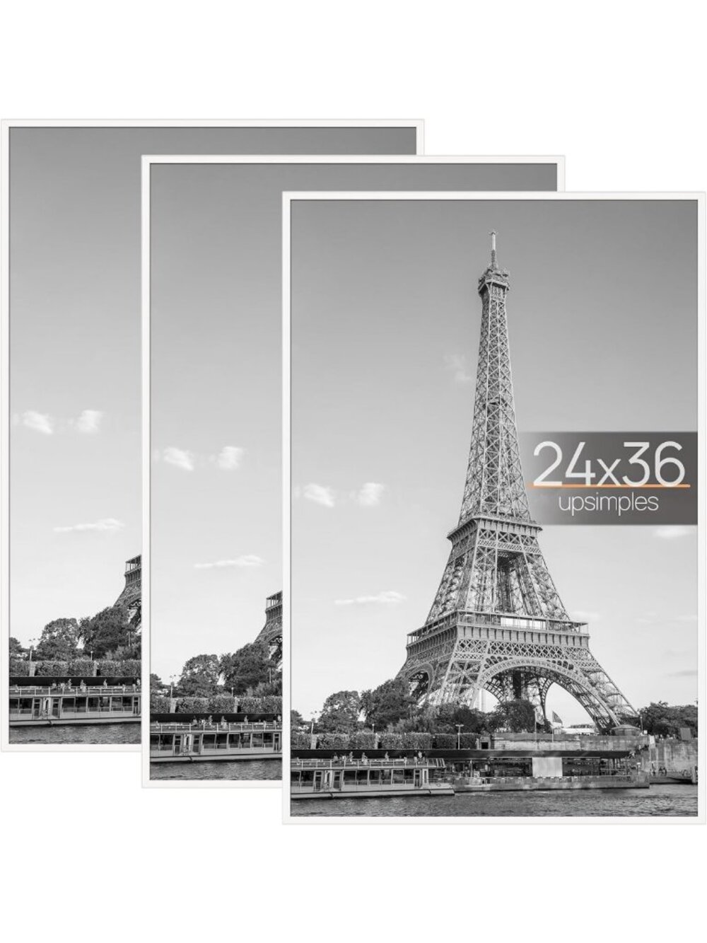 24x36 Easy Slide-In Poster Frames - White, Set of 3 for Home Decor & Art Display
